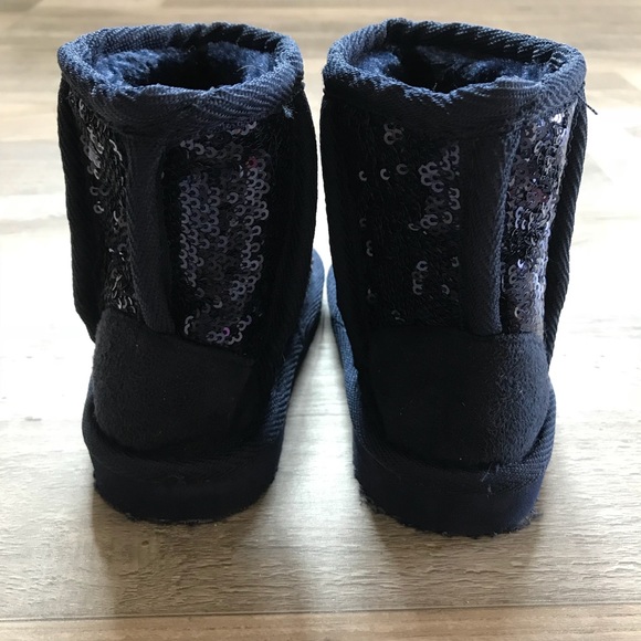 Blue Sequins Toddler Snow Boots - Picture 2 of 3